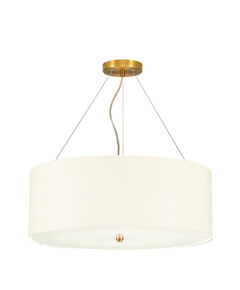 Полилей Pearce22 5xE27 Aged Brass Ceiling Pan Aged Brass Ivory Shade Designer's Lightbox DL-PEARCE22-5LT-IV-AB | Osvetlenieto.bg