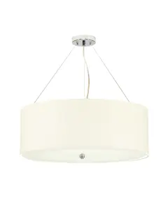 Полилей Pearce22 5xE27 Polished Chrome Ceiling Pan Polished Chrome Ivory Shade Designer's Lightbox DL-PEARCE22-5LT-IV-PC | Osvetlenieto.bg