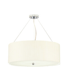 Полилей Pearce22 5xE27 Polished Chrome Ceiling Pan Polished Chrome Ivory Shade Designer's Lightbox DL-PEARCE22-5LT-IV-PC | Osvetlenieto.bg