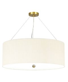 Полилей Pearce26 5xE27 Aged Brass Ceiling Pan Aged Brass Ivory Shade Designer's Lightbox DL-PEARCE26-5LT-IV-AB | Osvetlenieto.bg