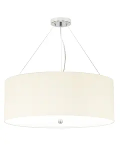 Полилей Pearce26 5xE27 Polished Chrome Ceiling Pan Polished Chrome Ivory Shade Designer's Lightbox DL-PEARCE26-5LT-IV-PC | Osvetlenieto.bg