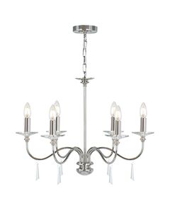 Полилей Finsbury Park 6xE14 Polished Nickel Elstead Lighting FP6-POL-NICKEL | Osvetlenieto.bg