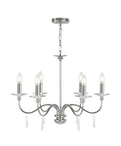 Полилей Finsbury Park 6xE14 Polished Nickel Elstead Lighting FP6-POL-NICKEL | Osvetlenieto.bg