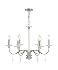 Полилей Finsbury Park 6xE14 Polished Nickel Elstead Lighting FP6-POL-NICKEL | Osvetlenieto.bg