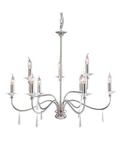 Полилей Finsbury Park 9xE14 Polished Nickel Elstead Lighting FP9-POL-NICKEL | Osvetlenieto.bg