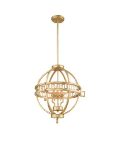 Полилей Lemuria 3xE14 Globe Gilded Nola Distressed Gold Ivory Shade Gilded Nola GN-LEMURIA-3P-A | Osvetlenieto.bg