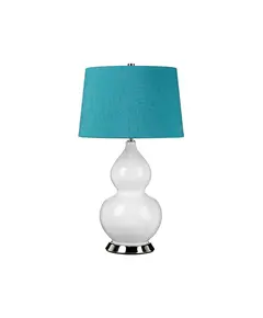 Настолна лампа Isla 1xE27 Table Light Polished Nickel White Teal Elstead Lighting ISLA-PN-TL-TEAL | Osvetlenieto.bg