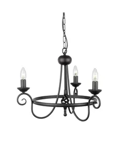 Полилей Harlech 3xE14 Black Black Elstead Lighting HR3A-BLACK | Osvetlenieto.bg