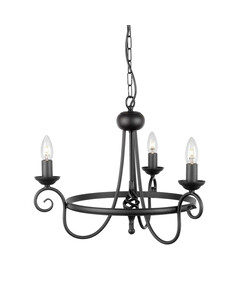 Полилей Harlech 3xE14 Black Black Elstead Lighting HR3A-BLACK | Osvetlenieto.bg