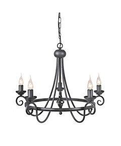 Полилей Harlech 5xE14 Black Black Elstead Lighting HR5-BLACK | Osvetlenieto.bg