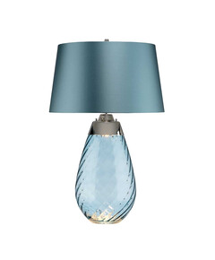 Настолна лампа Lena 2 Light Large Blue-tinted Glass  Duck Egg Blue Shade Elstead Lighting LENA-TL-L-BLUE | Osvetlenieto.bg