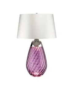 Настолна лампа Lena 2 Light Large Plum-tinted Glass  Off-White Shade Elstead Lighting LENA-TL-L-PLUM-OWSS | Osvetlenieto.bg