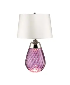 Настолна лампа Lena 2 Light Small Plum-tinted Glass  Off-White Shade Elstead Lighting LENA-TL-S-PLUM-OWSS | Osvetlenieto.bg