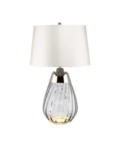 Настолна лампа Lena 2 Light Small Smoke-tinted Glass  Off-White Shade Elstead Lighting LENA-TL-S-SMOKE-OWSS | Osvetlenieto.bg