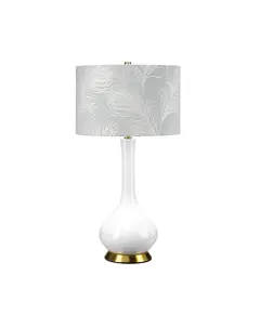Настолна лампа Milo 1xE27 Aged Brass White Blue Elstead Lighting MILO-AB-TL-FDEB | Osvetlenieto.bg