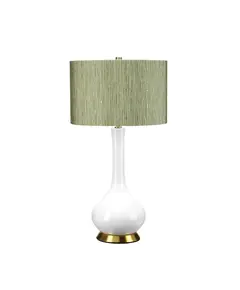 Настолна лампа Milo 1xE27 Aged Brass White Green Elstead Lighting MILO-AB-TL-RTH | Osvetlenieto.bg