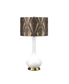 Настолна лампа Milo 1xE27 Aged Brass White Grey Brass Elstead Lighting MILO-AB-TL-VOGPB | Osvetlenieto.bg