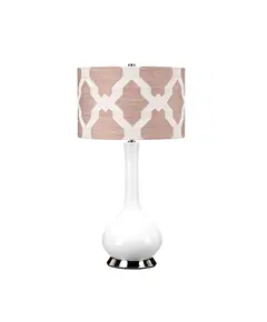 Настолна лампа Milo 1xE27 Polished Nickel White Pink Elstead Lighting MILO-PN-TL-OVTH | Osvetlenieto.bg