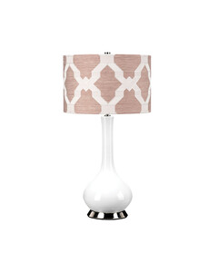 Настолна лампа Milo 1xE27 Polished Nickel White Pink Elstead Lighting MILO-PN-TL-OVTH | Osvetlenieto.bg