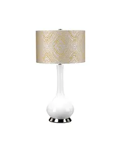 Настолна лампа Milo 1xE27 Polished Nickel White Yellow Elstead Lighting MILO-PN-TL-PSM | Osvetlenieto.bg