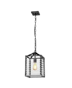 Пендел Louvre 1xE27 Painted Gunmetal Elstead Lighting LOUVRE-1P | Osvetlenieto.bg