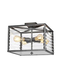 Плафон Louvre 4xE27 Painted Gunmetal Elstead Lighting LOUVRE-4F | Osvetlenieto.bg
