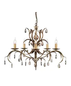 Полилей Lily 5xE14 Bronze Patina Elstead Lighting LL5-ANT-BRZ | Osvetlenieto.bg
