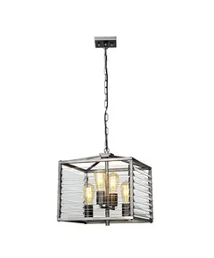 Полилей Louvre 4xE27 Painted Gunmetal Elstead Lighting LOUVRE-4P | Osvetlenieto.bg