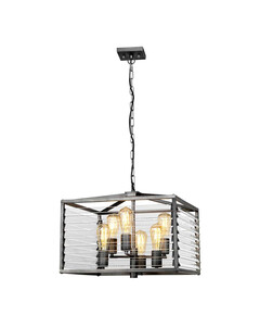 Полилей Louvre 6xE27 Painted Gunmetal Elstead Lighting LOUVRE-6P | Osvetlenieto.bg