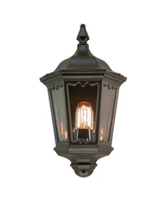 Външен аплик Medstead 1xE27 Half Lantern PIR Black Elstead Lighting MD7-PIR-BLACK | Osvetlenieto.bg