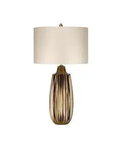 Настолна лампа Newham 1xE27 Large Bronze Ceramic  Pearl shade Elstead Lighting NEWHAM-TL-L | Osvetlenieto.bg