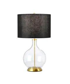 Настолна лампа Orb 1xE27 Aged Brass Black Shade Elstead Lighting ORB-CLEAR-AB-BLK | Osvetlenieto.bg