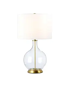 Настолна лампа Orb 1xE27 Aged Brass White Shade Elstead Lighting ORB-CLEAR-AB-WHT | Osvetlenieto.bg