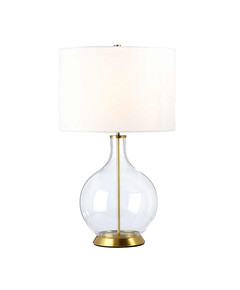 Настолна лампа Orb 1xE27 Aged Brass White Shade Elstead Lighting ORB-CLEAR-AB-WHT | Osvetlenieto.bg