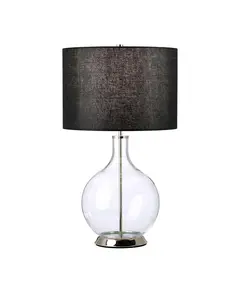 Настолна лампа Orb 1xE27 Polished Nickel Black Shade Elstead Lighting ORB-CLEAR-PN-BLK | Osvetlenieto.bg