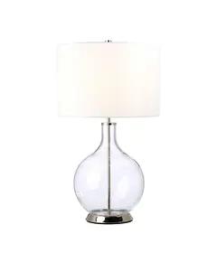 Настолна лампа Orb 1xE27 Polished Nickel White Shade Elstead Lighting ORB-CLEAR-PN-WHT | Osvetlenieto.bg