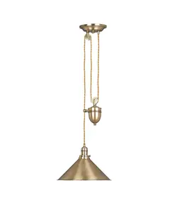 Пендел Provence 1xE27 Rise and Fall Aged Brass Elstead Lighting PV-P-AGB | Osvetlenieto.bg