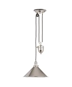 Пендел Provence 1xE27 Rise and Fall Polished Nickel Elstead Lighting PV-P-PN | Osvetlenieto.bg