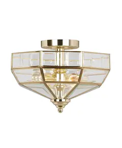 Плафон Old Park 2xE27 Polished Brass Elstead Lighting OLD-PARK-PB | Osvetlenieto.bg