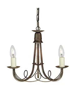 Полилей Minster 3xE14 Black Gold Patina Elstead Lighting MN3-BLK-GOLD | Osvetlenieto.bg