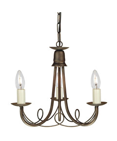 Полилей Minster 3xE14 Black Gold Patina Elstead Lighting MN3-BLK-GOLD | Osvetlenieto.bg