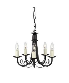 Полилей Minster 5xE14 Black Elstead Lighting MN5-BLACK | Osvetlenieto.bg