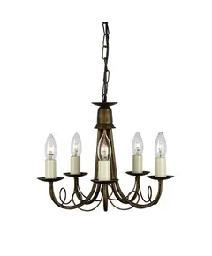 Полилей Minster 5xE14 Black Gold Patina Elstead Lighting MN5-BLK-GOLD | Osvetlenieto.bg