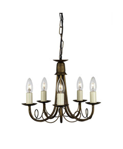 Полилей Minster 5xE14 Black Gold Patina Elstead Lighting MN5-BLK-GOLD | Osvetlenieto.bg