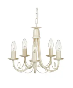 Полилей Minster 5xE14 Ivory Gold Patina Elstead Lighting MN5-IV-GOLD | Osvetlenieto.bg