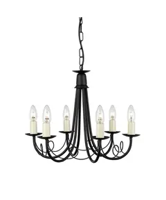 Полилей Minster 6xE14 Black Elstead Lighting MN6-BLACK | Osvetlenieto.bg
