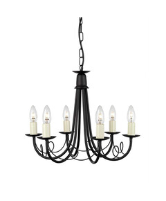 Полилей Minster 6xE14 Black Elstead Lighting MN6-BLACK | Osvetlenieto.bg