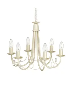 Полилей Minster 6xE14 Ivory Gold Patina Elstead Lighting MN6-IV-GOLD | Osvetlenieto.bg