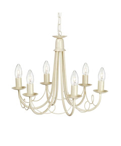Полилей Minster 6xE14 Ivory Gold Patina Elstead Lighting MN6-IV-GOLD | Osvetlenieto.bg