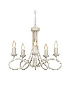 Полилей Olivia 5xE14 Ivory Gold Patina Elstead Lighting OV5-IVORY-GOLD | Osvetlenieto.bg